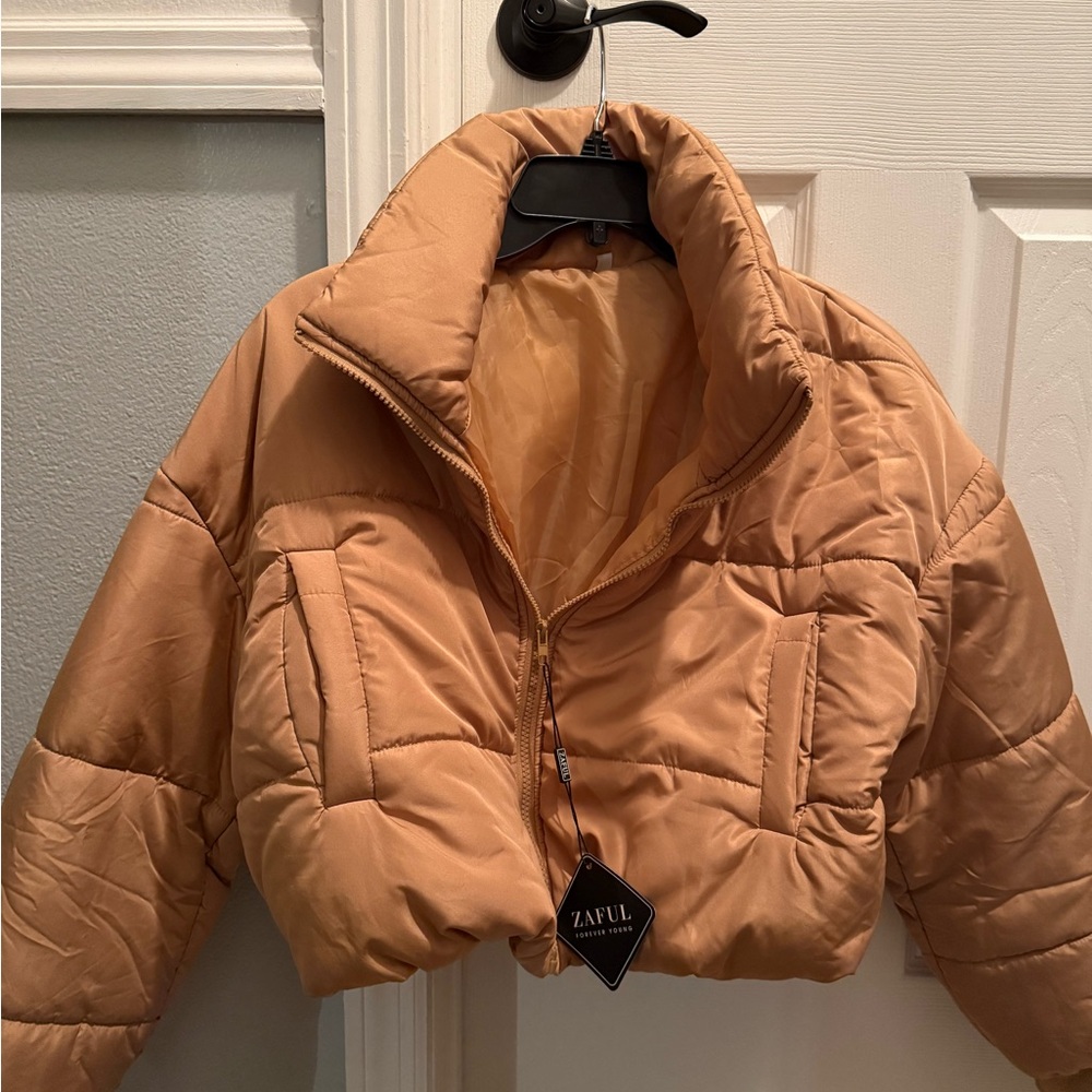 Zaful Women's Camel Puffer Jacket